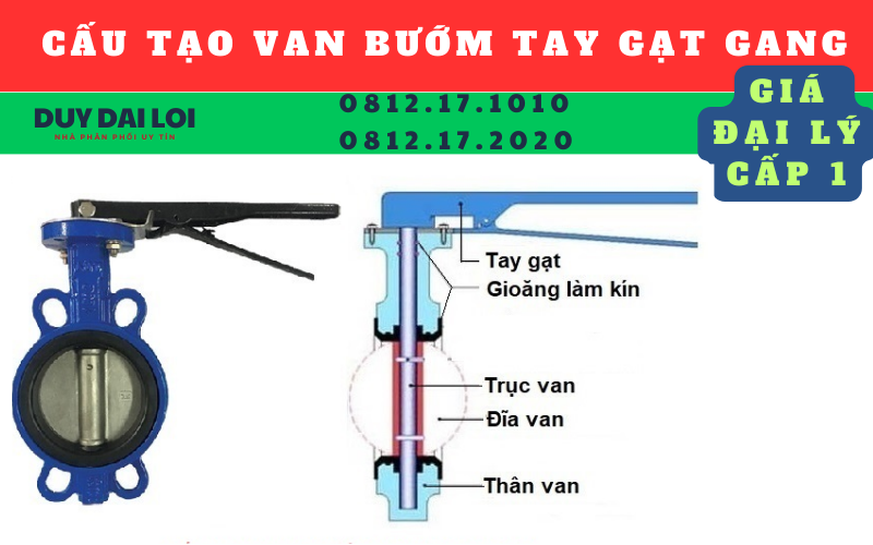 cấu tạo van bướm tay gạt cấu tạo van bướm tay gạt