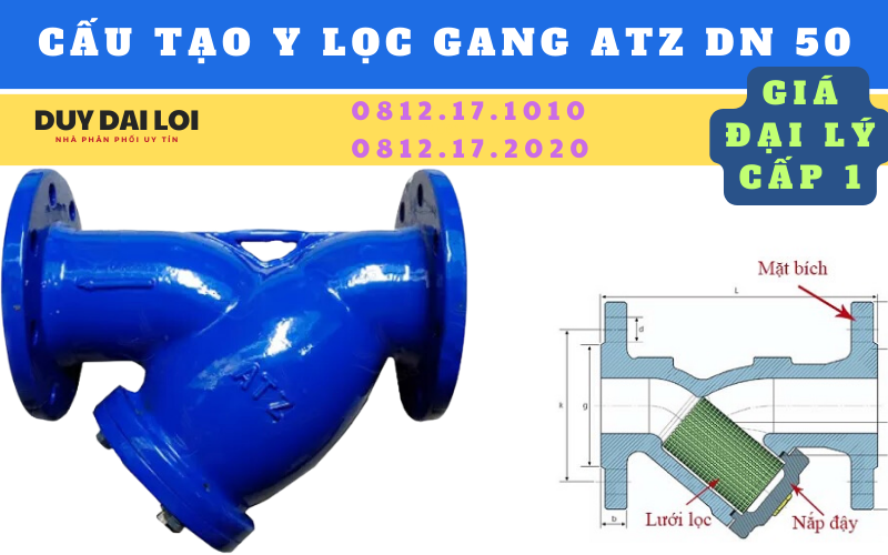 cấu tạo y lọc gang atz DN 50 cấu tạo y lọc gang atz DN 50