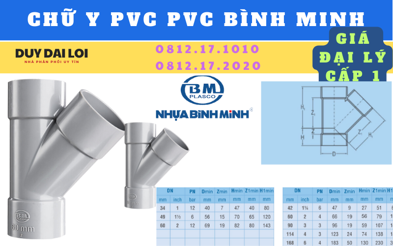 chữ y pvc bình minh chữ y pvc bình minh
