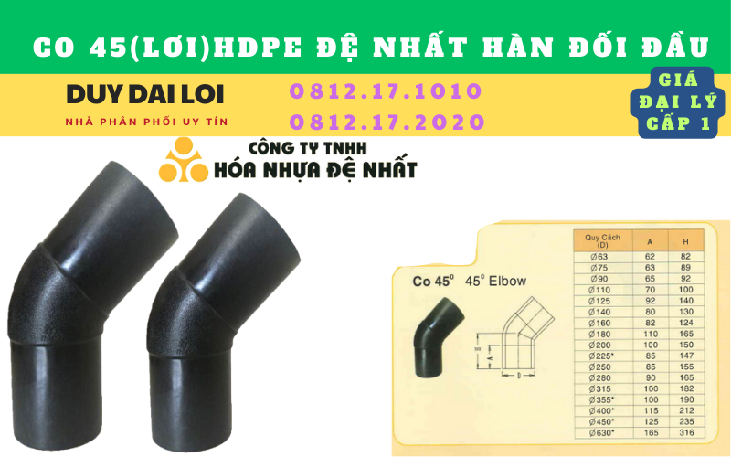 Co 45 (lơi) hdpe đệ nhất hàn đối đầu Co 45 (lơi) hdpe đệ nhất hàn đối đầu