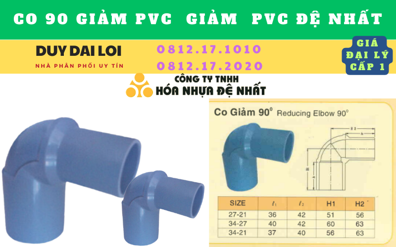 Co 90 giảm PVC Đệ Nhất Co 90 giảm PVC Đệ Nhất