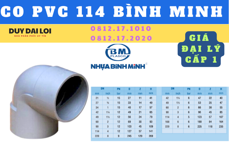 Co PVC 114 Bình Minh Co PVC 114 Bình Minh