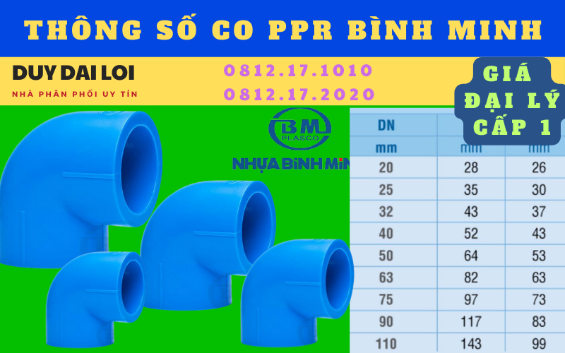 Thông số co ppr bình minh Thông số co ppr bình minh