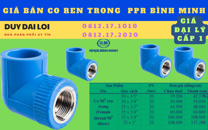 Gía bán co ren trong thau ppr bình minh Gía bán co ren trong thau ppr bình minh