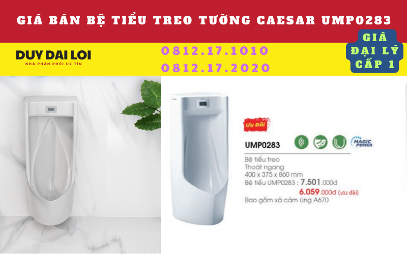 Gía bán bệ tiểu treo caesar UMP0283 Gía bán bệ tiểu treo caesar UMP0283