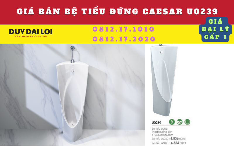 Giá bán bệ xả tiểu đứng caesar U0239 Giá bán bệ xả tiểu đứng caesar U0239