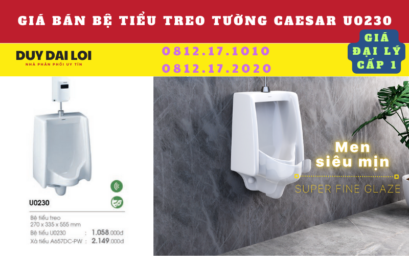 Giá bán bệ tiểu caesar U0230 Giá bán bệ tiểu caesar U0230