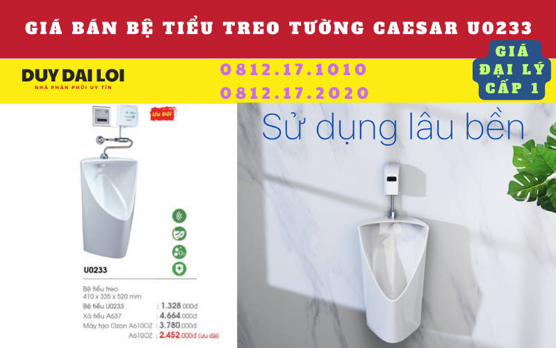 Giá bán bệ tiểu caesar U0233 Giá bán bệ tiểu caesar U0233