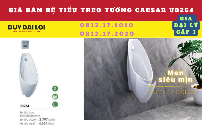 Giá bán bệ tiểu caesar U0264 Giá bán bệ tiểu caesar U0264