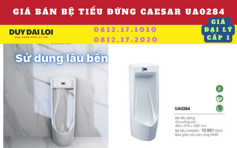 Giá bán bệ tiểu đứng caesar UA0284 Giá bán bệ tiểu đứng caesar UA0284