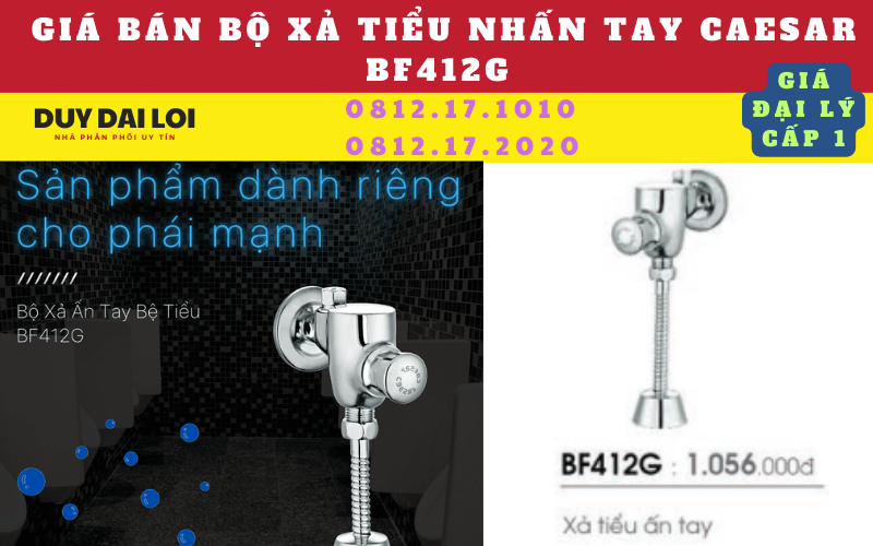 Gía bán bộ xả tiểu nhấn tay caesar BF412G Gía bán bộ xả tiểu nhấn tay caesar BF412G