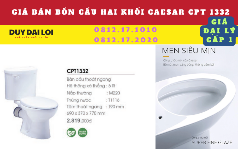 Gía bàn bồn cầu hai khối cpt 1332caesar Gía bàn bồn cầu hai khối cpt 1332caesar