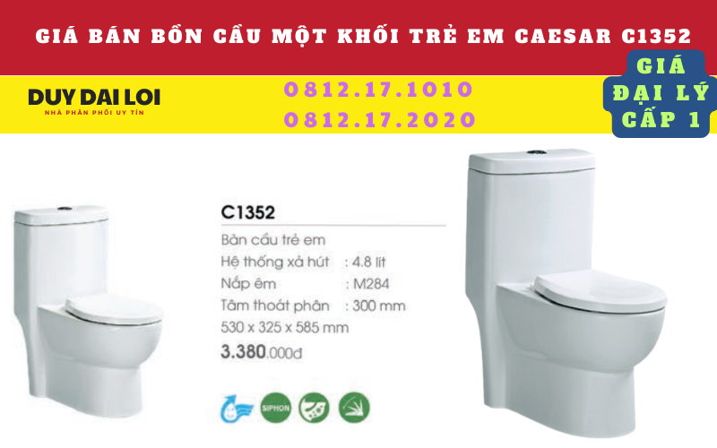 Gía bán bồn cầu một khối trẻ em caesar C1352 Gía bán bồn cầu một khối trẻ em caesar C1352
