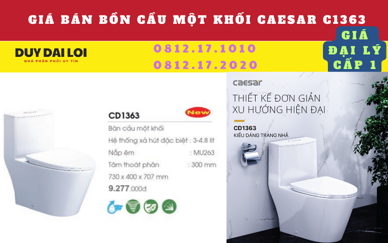 Gía bán bồn cầu một khối cd1363 caesar Gía bán bồn cầu một khối cd1363 caesar