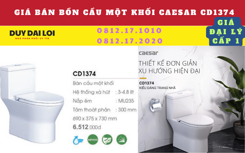 Gía bán bồn cầu một khối cd1374 caesar Gía bán bồn cầu một khối cd1374 caesar