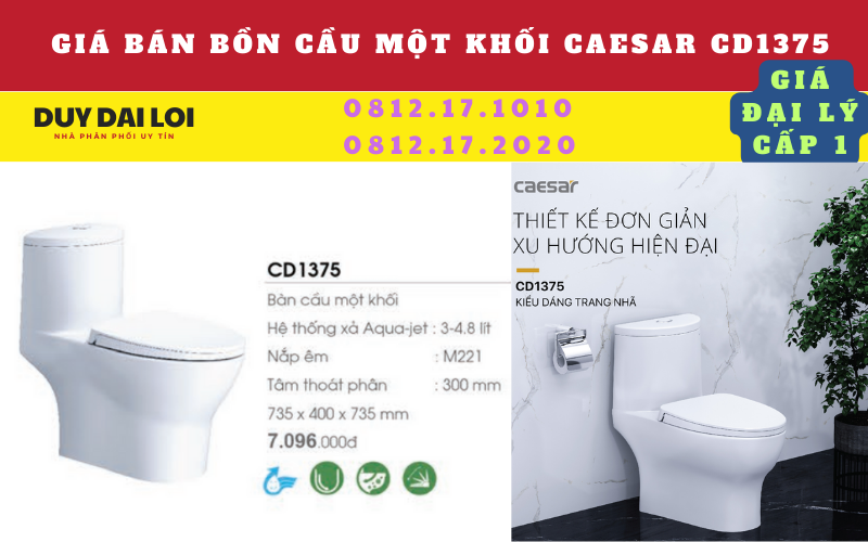Gía bán bồn cầu một khối cd1375 caesar Gía bán bồn cầu một khối cd1375 caesar