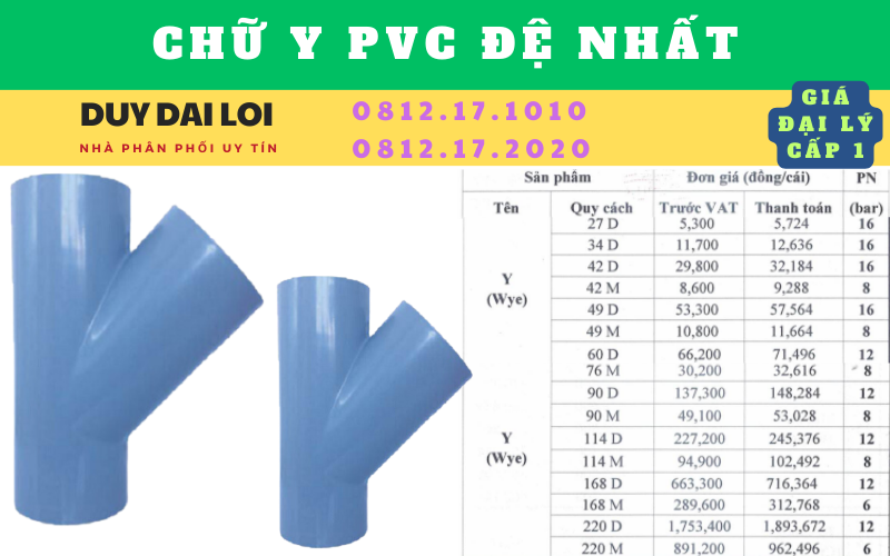 Gía bán Y pvc đệ nhất  Gía bán Y pvc đệ nhất