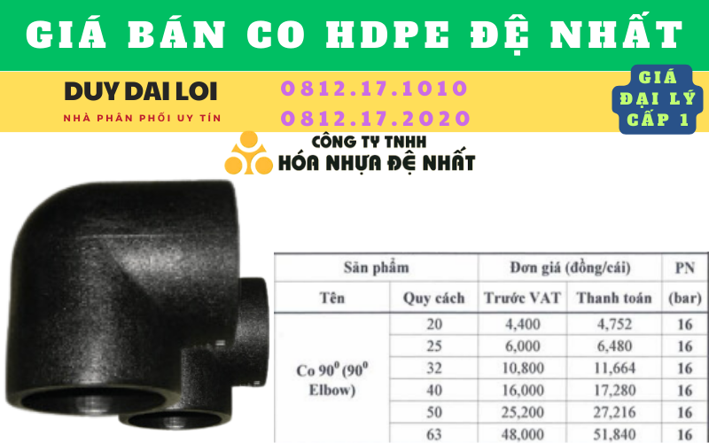 Giá bán Co hdpe đệ nhất Giá bán Co hdpe đệ nhất