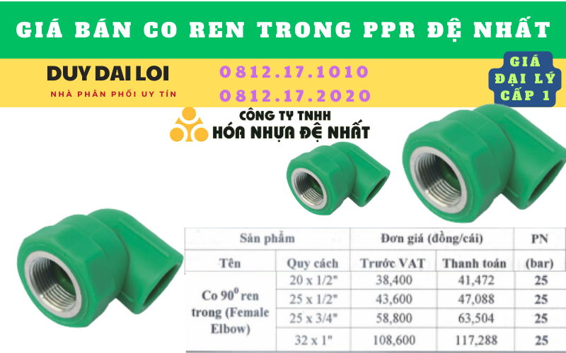 Giá bán Co ren trong ppr đệ nhất Giá bán Co ren trong ppr đệ nhất