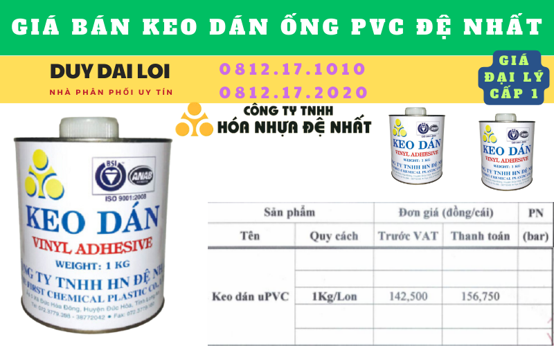 Gía bán keo dán ống pvc đệ nhất Gía bán keo dán ống pvc đệ nhất