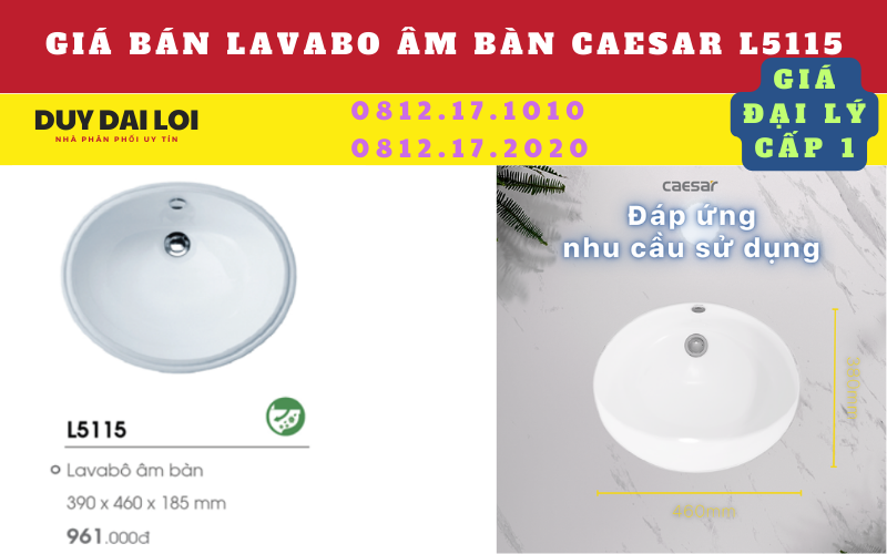 giá bán lavabo âm bàn L5115 giá bán lavabo âm bàn L5115