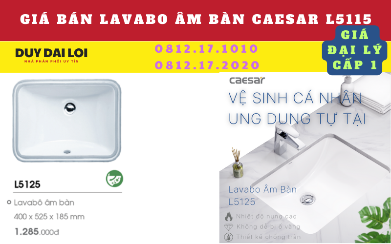 giá bán lavabo caesar L5125 giá bán lavabo caesar L5125