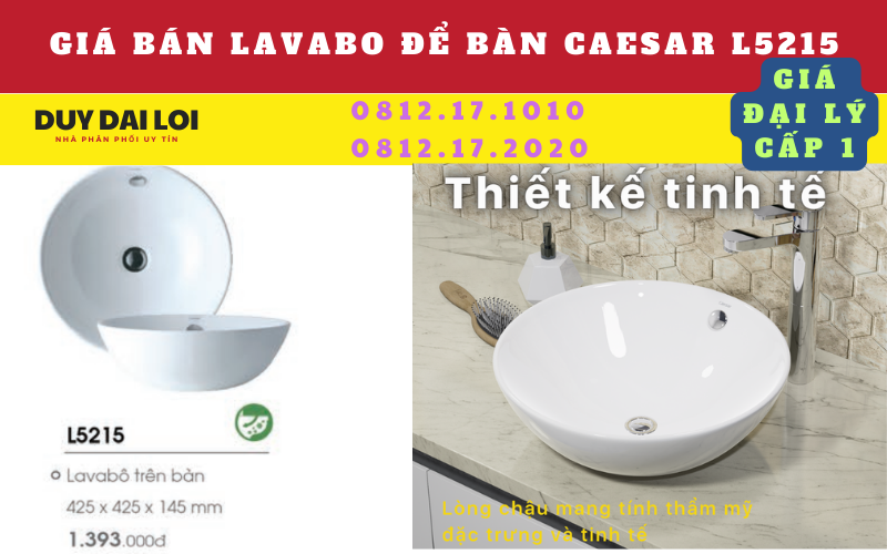 Gía bán lavabo đặt bàn caesar L5215 Gía bán lavabo đặt bàn caesar L5215