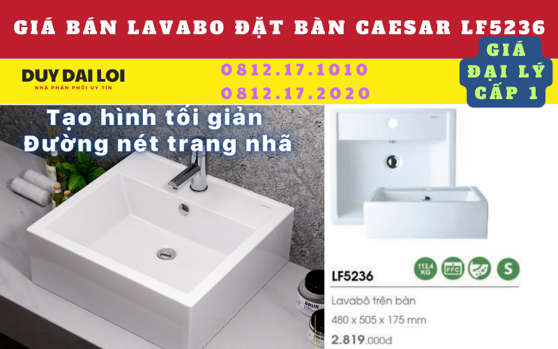Gía bán lavabo đặt bàn caesar LF5236 Gía bán lavabo đặt bàn caesar LF5236