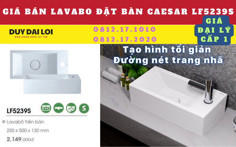 Gía bán lavabo đặt bàn caesar LF5239S Gía bán lavabo đặt bàn caesar LF5239S