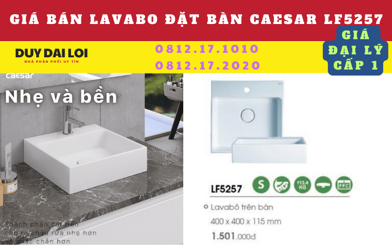 Gía bán lavabo đặt bàn caesar LF5257 Gía bán lavabo đặt bàn caesar LF5257