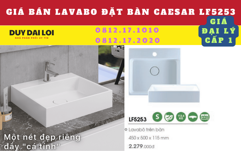 Gía bán lavabo đặt bàn caesar LF5253 Gía bán lavabo đặt bàn caesar LF5253