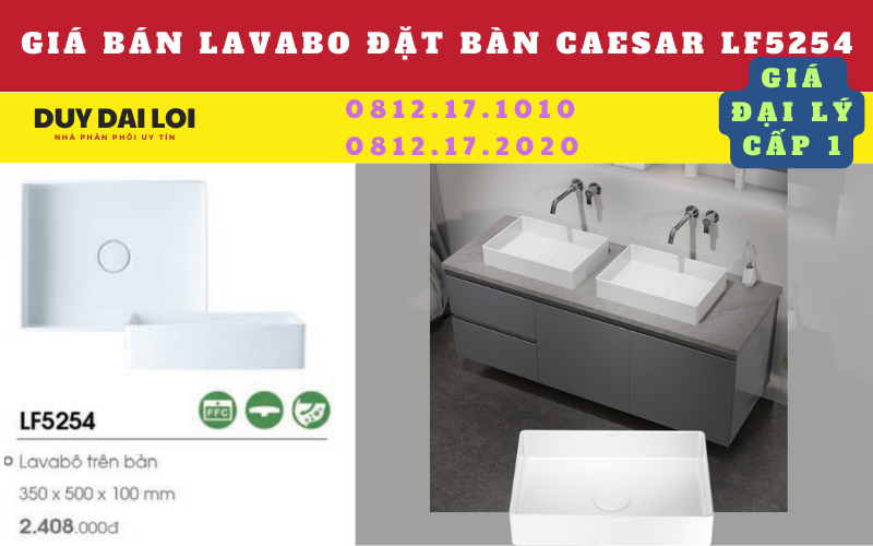 Gía bán lavabo đặt bàn caesar LF5254 Gía bán lavabo đặt bàn caesar LF5254