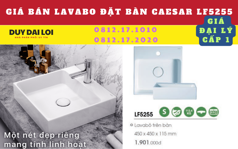 Gía bán lavabo đặt bàn caesar LF5255 Gía bán lavabo đặt bàn caesar LF5255