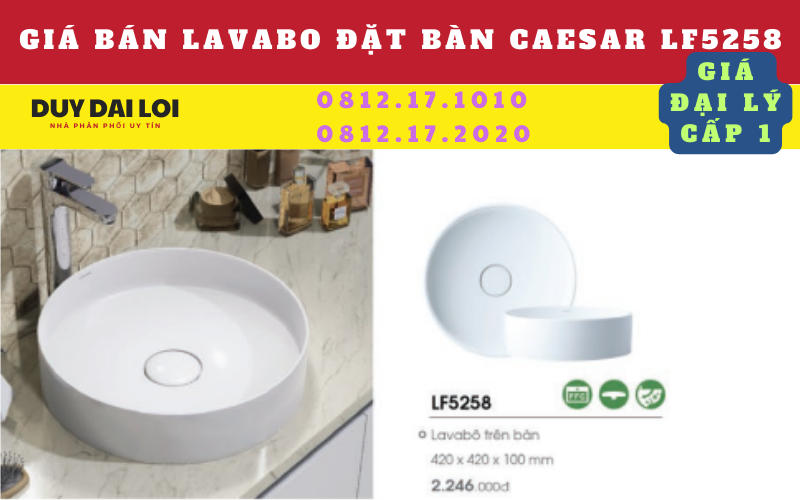 Gía bán lavabo đặt bàn caesar LF5258 Gía bán lavabo đặt bàn caesar LF5258