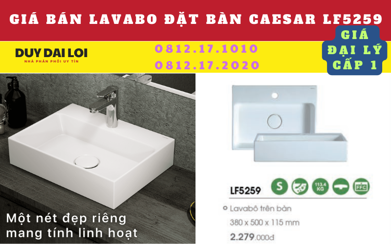 Gía bán lavabo đặt bàn caesar LF5259 Gía bán lavabo đặt bàn caesar LF5259