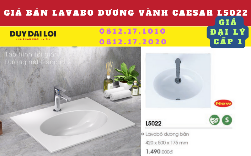 giá bán lavabo dương vành caesar L5022 giá bán lavabo dương vành caesar L5022