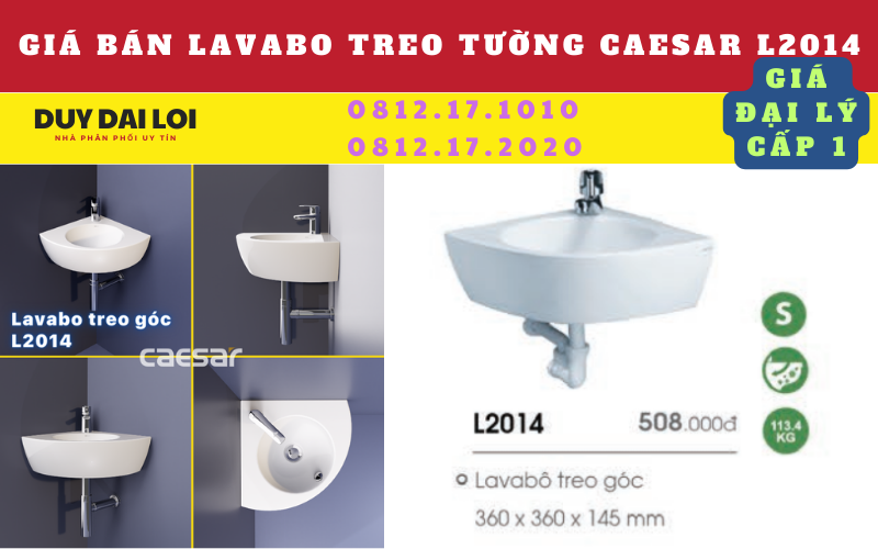 giá bán lavabo treo tường caesar L2014 giá bán lavabo treo tường caesar L2014