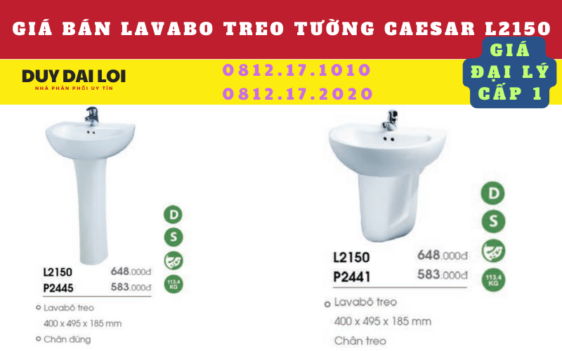 giá bán lavabo treo tường caesar L2150 chân treo và chân đứng giá bán lavabo treo tường caesar L2150 chân treo và chân đứng