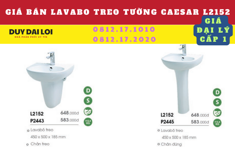 giá bán lavabo treo tường caesar L2152 chân treo và chân đứng giá bán lavabo treo tường caesar L2152 chân treo và chân đứng