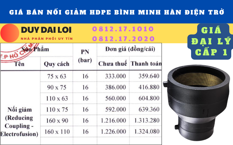 Gía bán nối giảm hdpe hàn điện trở Gía bán nối giảm hdpe hàn điện trở
