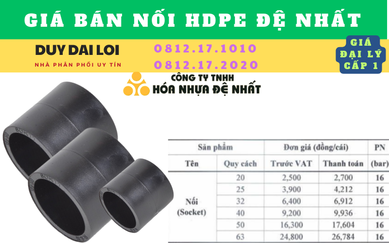 Giá bán nối hdpe đệ nhất Giá bán nối hdpe đệ nhất