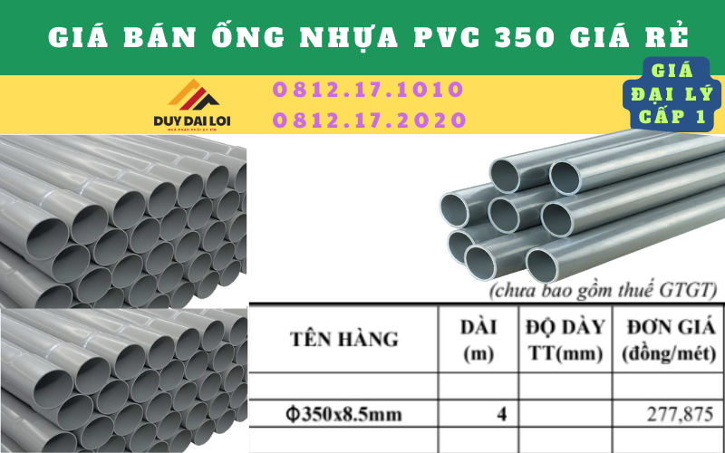 Giá bán ống pvc d350 giá rẻ Giá bán ống pvc d350 giá rẻ