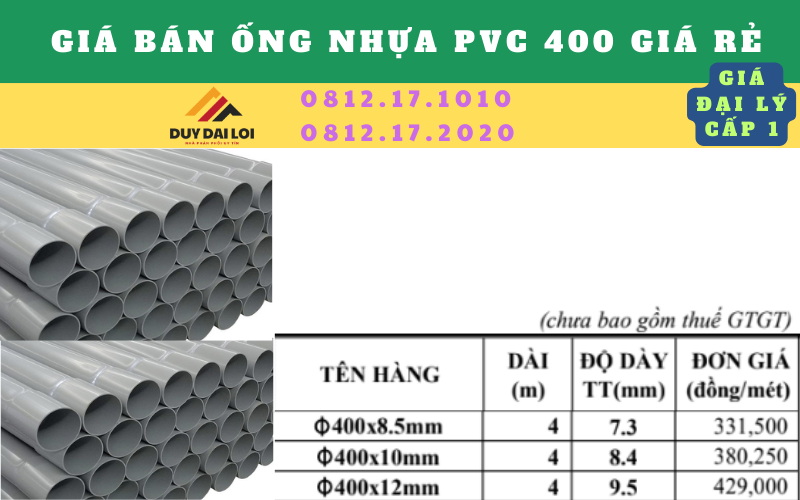 Gía bán ống pvc 400 giá rẻ Gía bán ống pvc 400 giá rẻ