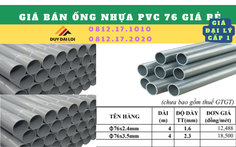 Gía bán ống pvc 76 giá rẻ Gía bán ống pvc 76 giá rẻ