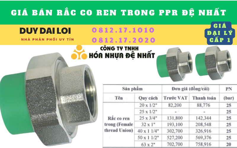 Giá bán Rắc co ren trong ppr đệ nhất Giá bán Rắc co ren trong ppr đệ nhất
