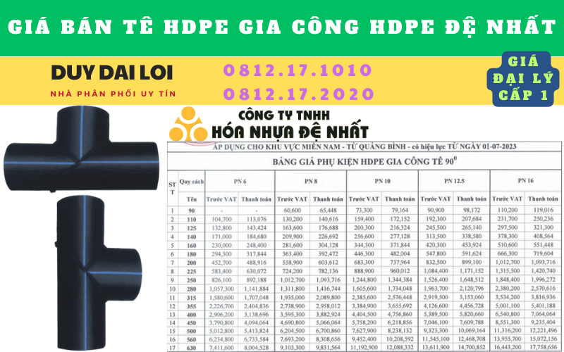 Giá bán Tê hdpe gia công đệ nhất hàn đối đầu Giá bán Tê hdpe gia công đệ nhất hàn đối đầu