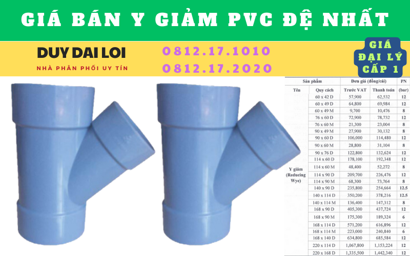 Gía bán Y giảm pvc đệ nhất Gía bán Y giảm pvc đệ nhất