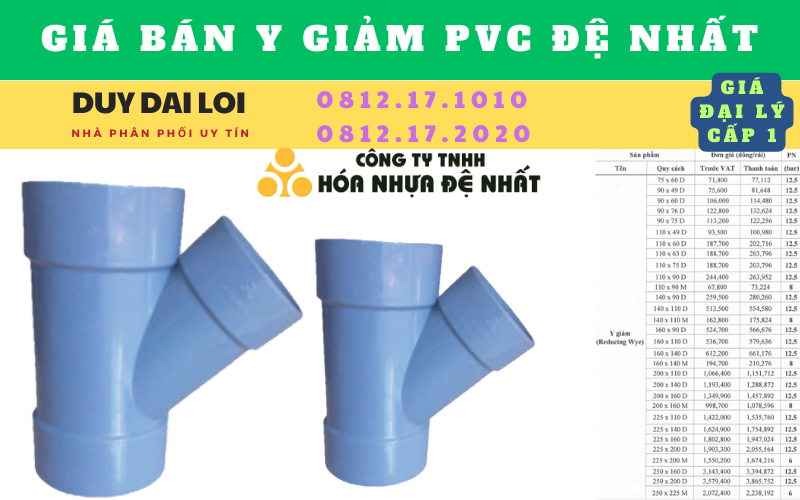 Gía bán Y giảm pvc đệ nhất Gía bán Y giảm pvc đệ nhất