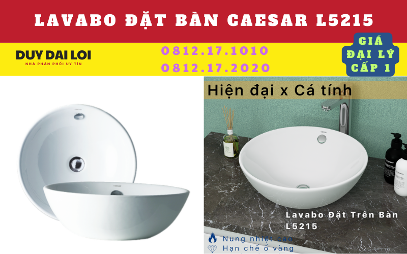 lavabo đặt bàn caesar L5215 lavabo đặt bàn caesar L5215