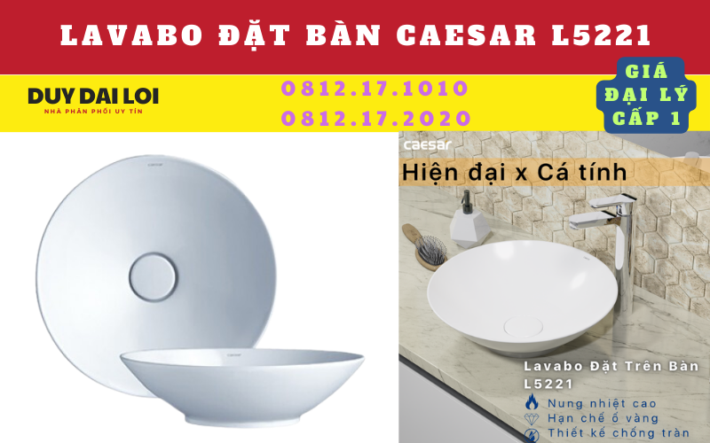 lavabo đặt bàn caesar L5221 lavabo đặt bàn caesar L5221